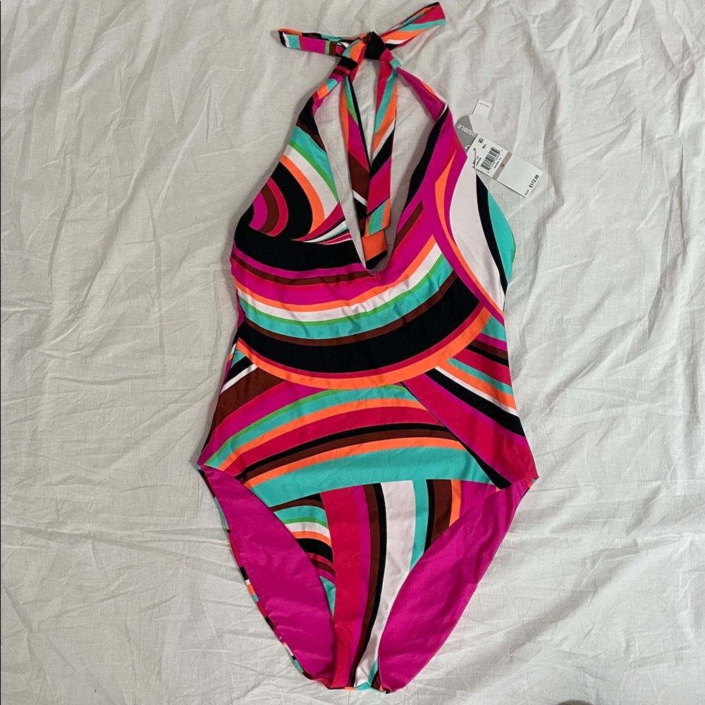 Trina Turk Mod Reversible One-Piece Swimsuit - 12 - NWT